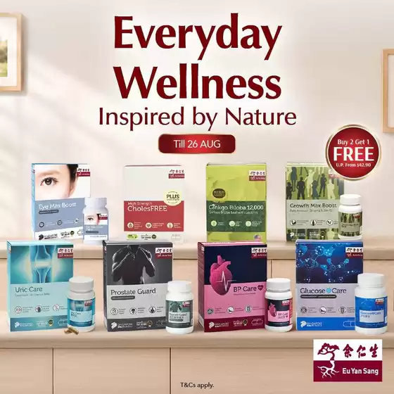 Eu Yan Sang catalogue in Singapore | Top deals for all customers | 2026-08-22T00:00:00.000Z - 2026-08-26T00:00:00.000Z