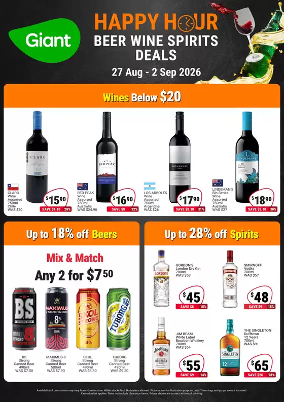 Giant catalogue | Happy Hour - Beer Wine Spirits Deals | 2026-08-27T00:00:00.000Z - 2026-09-02T00:00:00.000Z