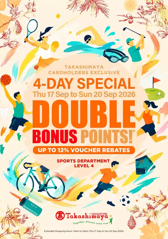 Takashimaya catalogue | 2026 Sep Dbp Sports Catalogue | 2026-09-17T00:00:00.000Z - 2026-09-20T00:00:00.000Z