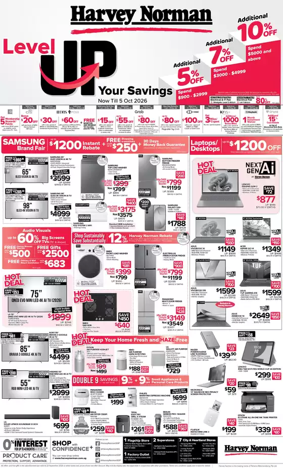 Harvey Norman catalogue | Straits Times 19 September Level Up Your Savings | 2026-09-19T00:00:00.000Z - 2026-10-05T00:00:00.000Z