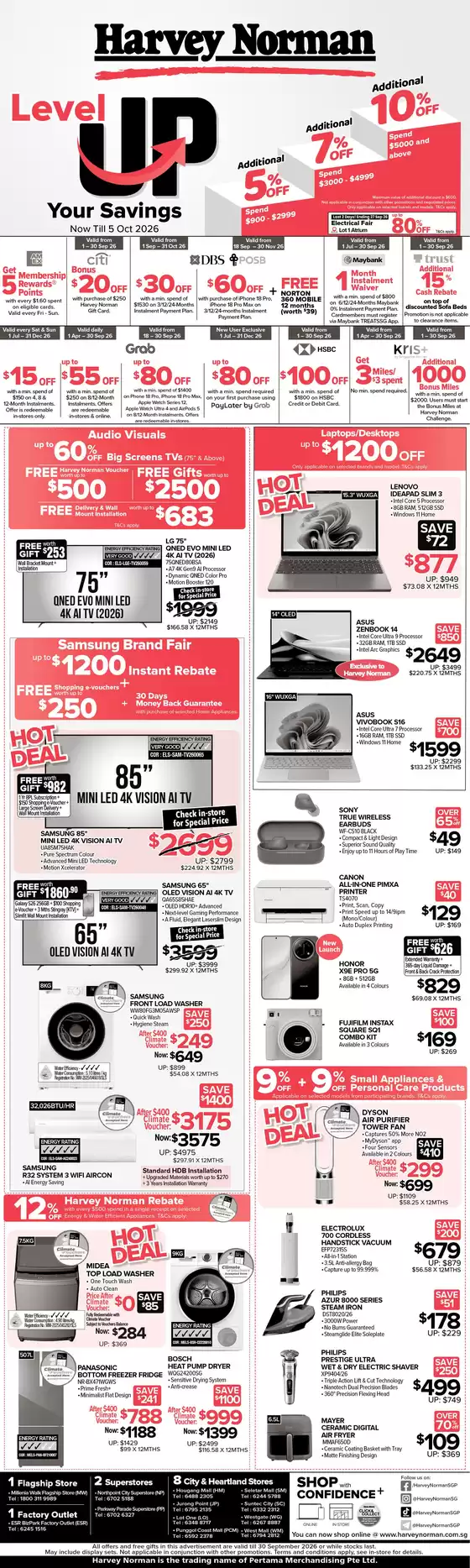 Harvey Norman catalogue | Straits Times 26 September Level Up Your Savings | 2026-09-26T00:00:00.000Z - 2026-10-05T00:00:00.000Z